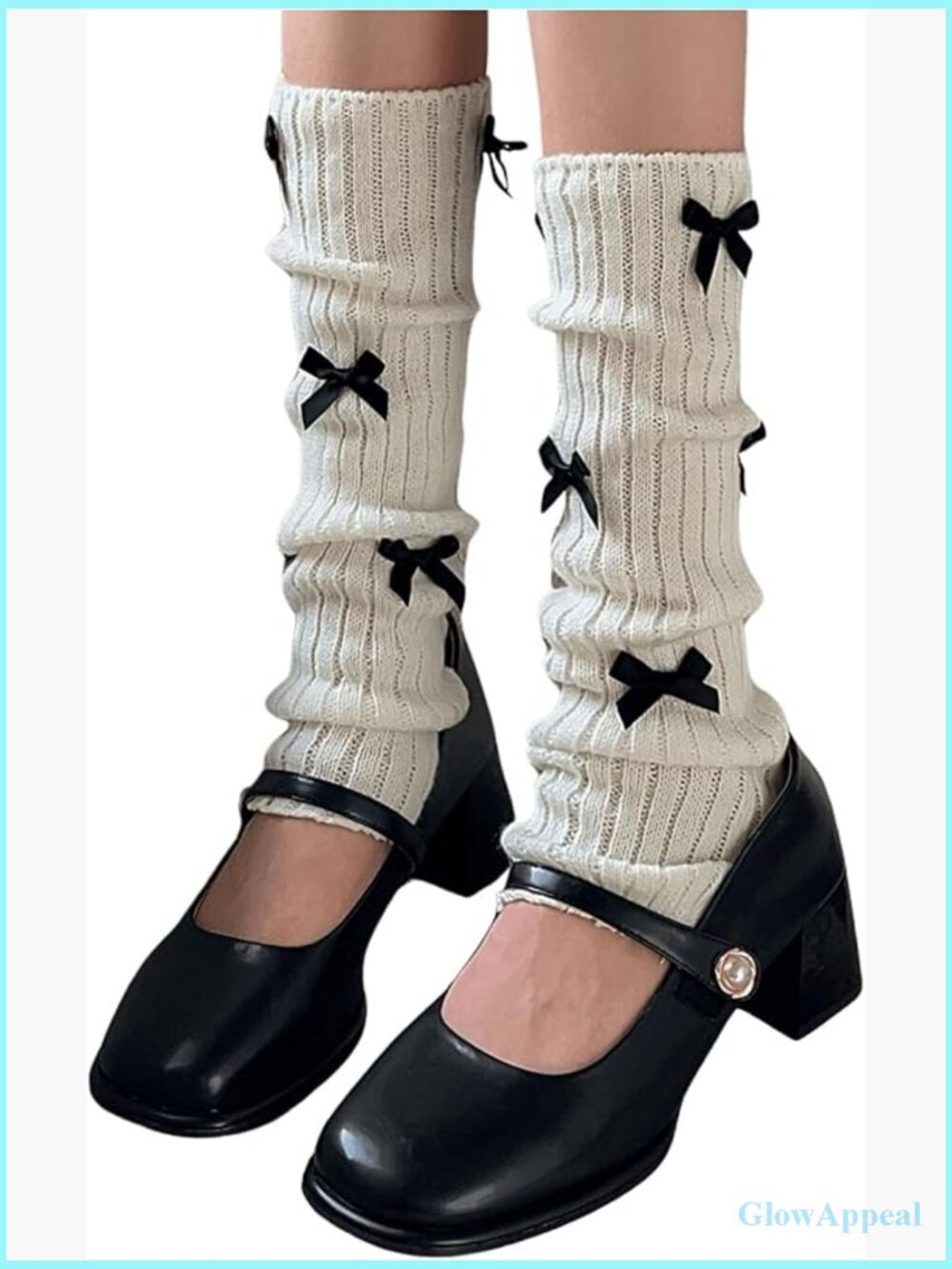 Bow Knitted Ankle Leg Warmers Long Socks Kawaii Boot Socks Y2K